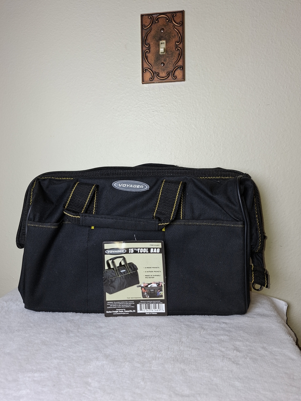 Black 15" Tool Bag for Men